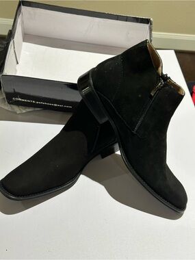Black Suede Men’s Chukka Boots with Side Zip